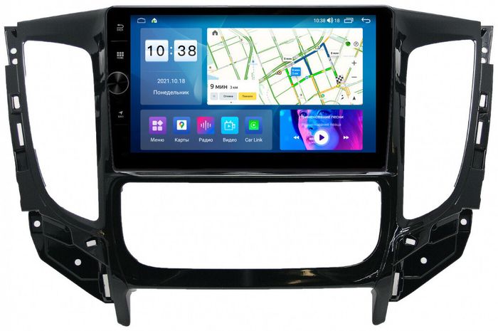 Магнитола для Mitsubishi L200 5 2015-2019 (климат), Pajero Sport 3 2016-2023 (МКПП), FIAT Fullback - Parafar PF168LUX2LHDAV на Android 12, Быстрая, CarPlay, 4G SIM-слот