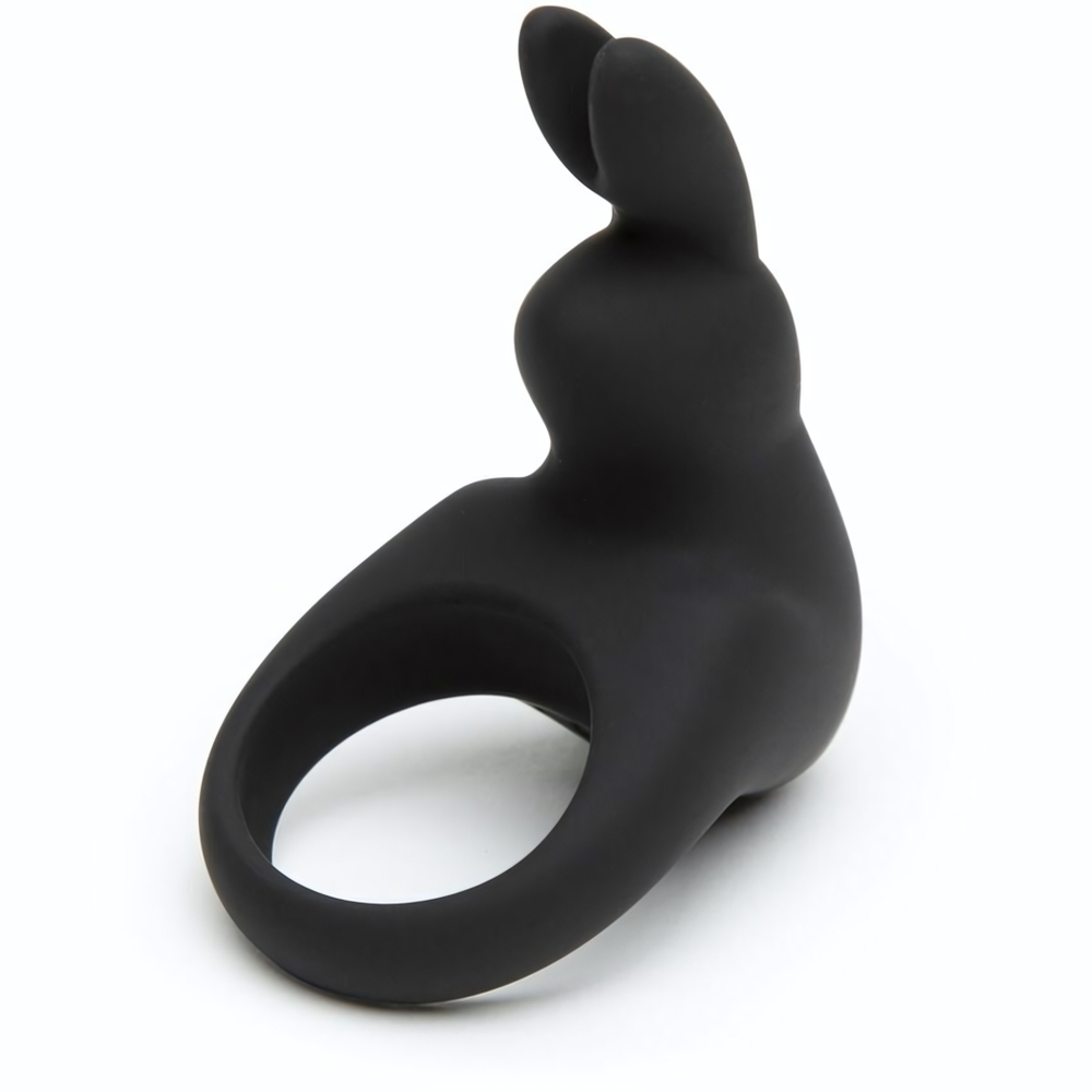 Черное эрекционное виброкольцо Happy Rabbit Rechargeable Rabbit Cock Ring (Цвет: черный)