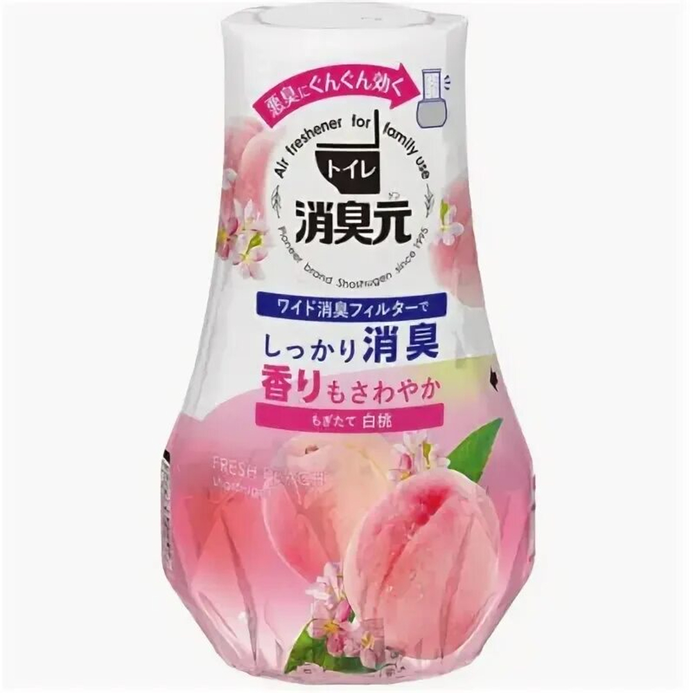 KOBAYASHI Shoshugen for Toilet White Peach Жидкий дезодорант для туалета, с ароматом спелого персика, 400мл. 1/16