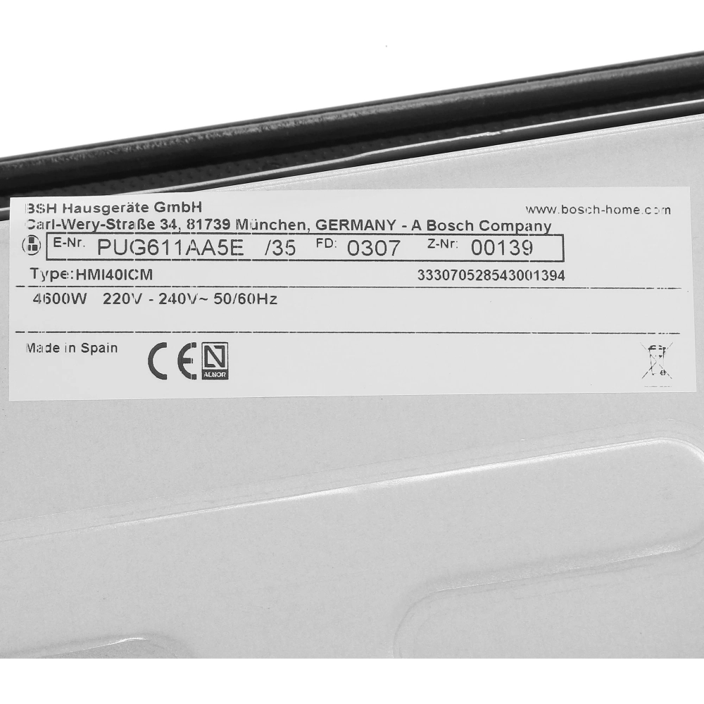 Индукционная варочная панель Bosch PUG611AA5E черная