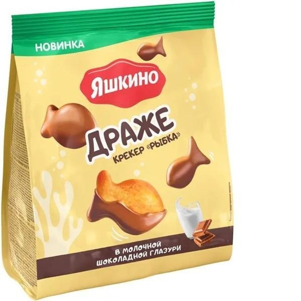 Драже Крекер Рыбка в молоч.шок.глаз. 180гр