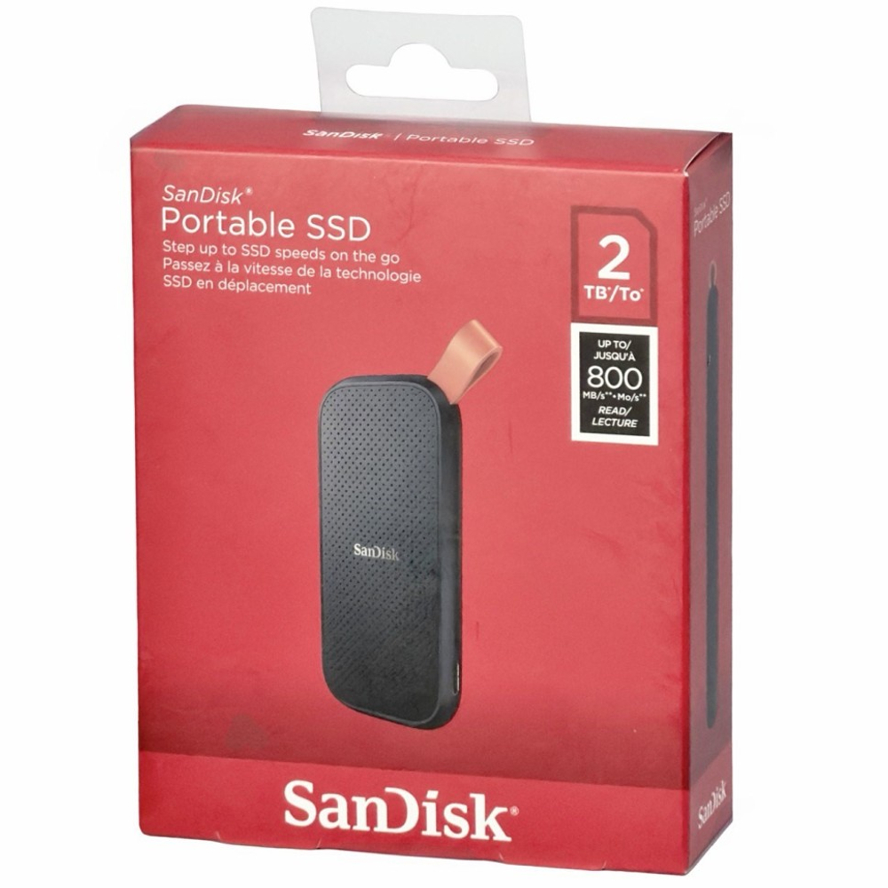 Внешний SSD 2TB SanDisk Portable SSD 800 Mb/s (SDSSDE30-2T00-G26) черный