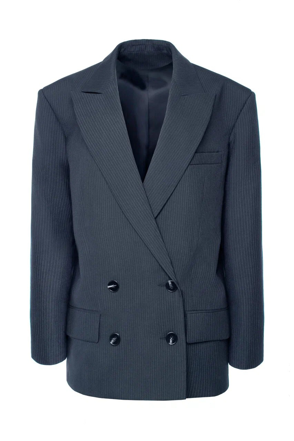 “Striped wool jacket” Двубортный жакет из шерсти. (2)