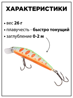 Воблер минноу D Contact 110 26 г цвет #17