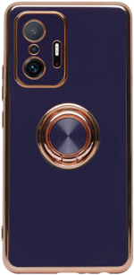 Стильный глянцевый чехол для XIAOMI 11T PRO / 11T с кольцом-подставкой и бархатной подкладкой