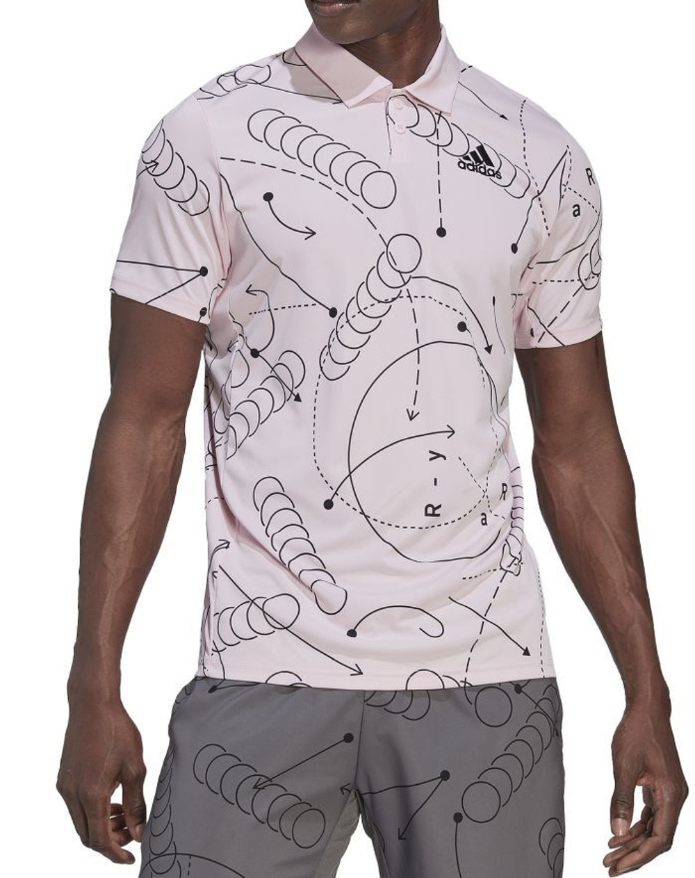 Мужское теннисное поло Adidas Club Graph Polo - clear pink
