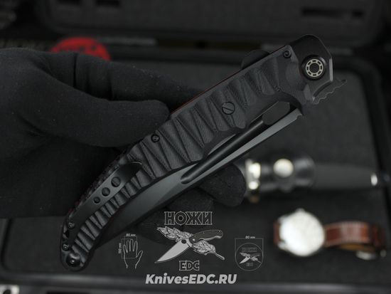 Складной нож НОКС Аватар М Red-Black 334-709404 на подшипниках c клинком из стали D2, рукоять G10