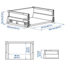 IKEA MAXIMERA  (ИКЕА МАКСИМЕРА)  -  Ящик, средний - белый 60x37 см