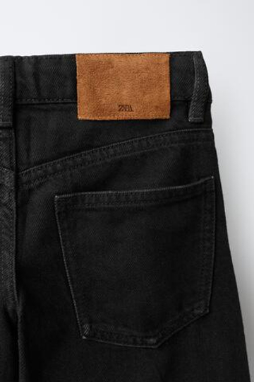 ZARA ДЖИНСЫ WIDE LEG СО СТРАЗАМИ, ЧЕРНЫЙ