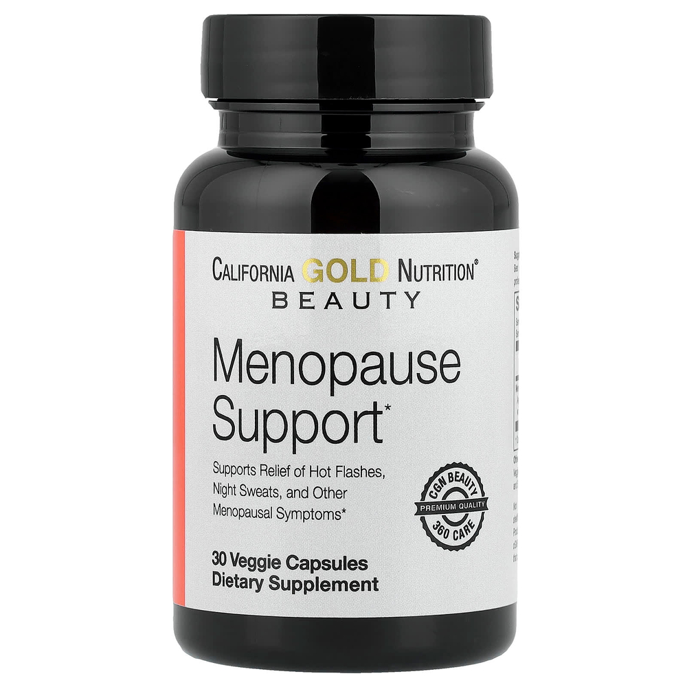 California Gold Nutrition, Beauty, добавка для поддержки во время менопаузы с дудником гигантским, цинанхумом, зопником и L-лейцином, 30 растительных капсул