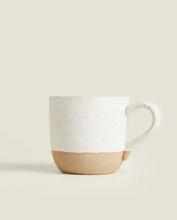 ZARA HOME КРУЖКА С ТИСНЕНИЕМ, ЭКРЮ