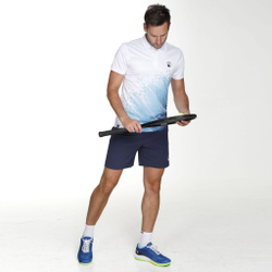 Мужское теннисное поло Quiet Please Ocean Splash Tournament Polo Men - White, Blue