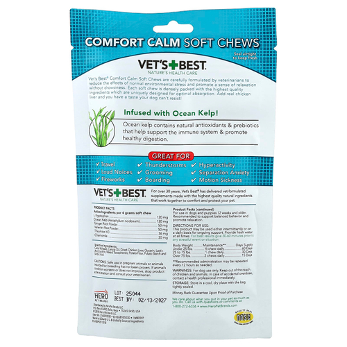 Vet's Best, Comfort Calm, мягкие жевательные таблетки, для собак всех размеров, 30 жевательных таблеток, 120 г (4,2 унции)