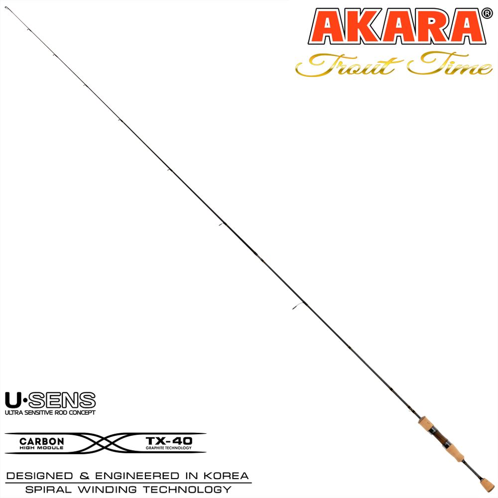 Спиннинг штекерный угольный 2 колена Akara Trout Time 602 UL
