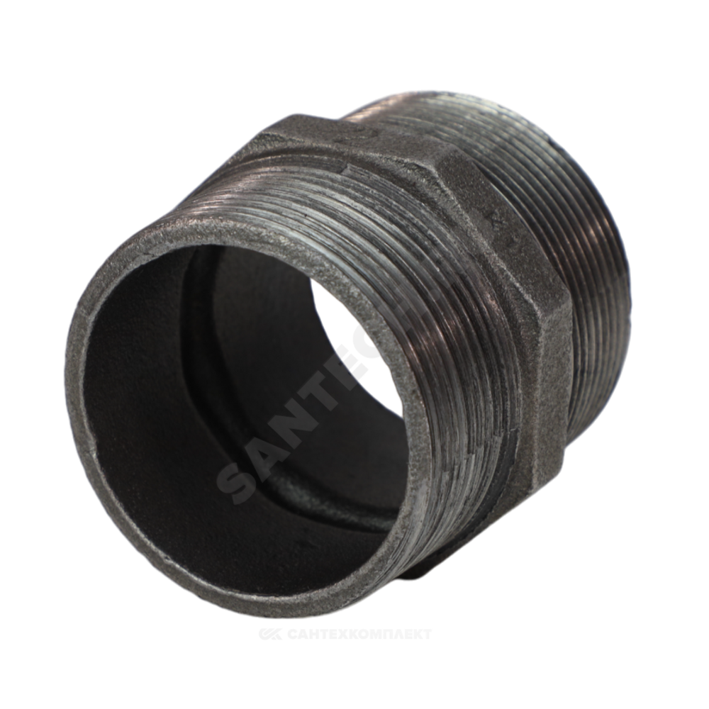 Ниппель прямой чугун Ду 50 (2") НР Fittex PLUS