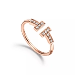 Кольцо из розового золота с бриллиантами 💎Tiffany T, В наличии