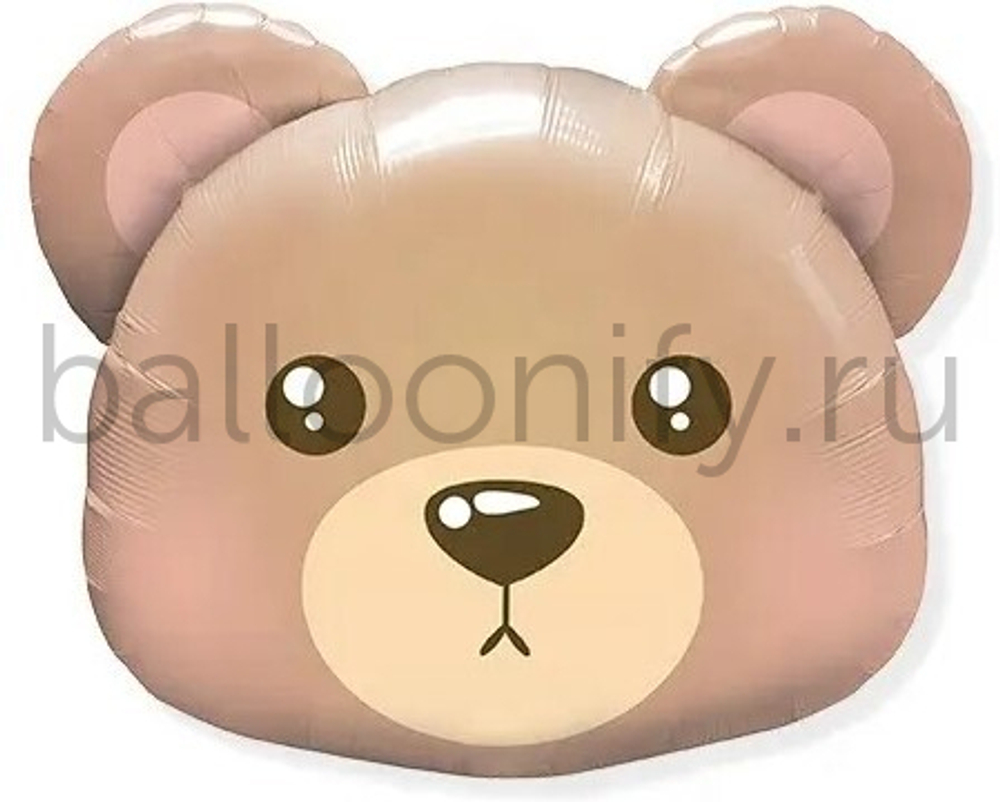 Шар (19''/48 см) Фигура, Голова, Милый мишка, 1 шт.