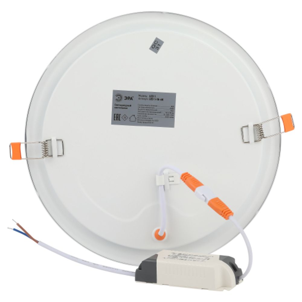 Светильник светодиодный встраиваемый Даунлайт ЭРА LED 1-18-6K/1 Slim панель 18Вт 6500К круглый | Downlight