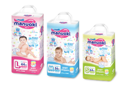Подгузники Manuoki S 3-6 кг 64 шт