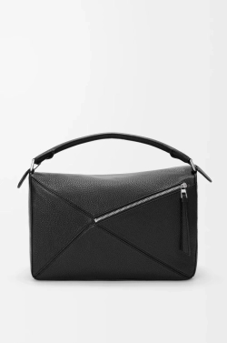 Loewe Большая сумка Puzzle мягкой зернистой телячьей кожи, черный