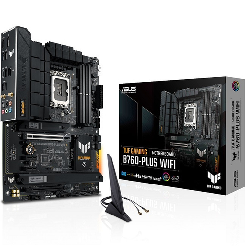 Материнская плата ASUS TUF GAMING B760-PLUS WIFI (LGA1700/B760/4xDDR5/2xPCI-Ex16/2xPCI-Ex1/3xM.2/Wi-Fi/GLAN/DP/HDMI/ATX)