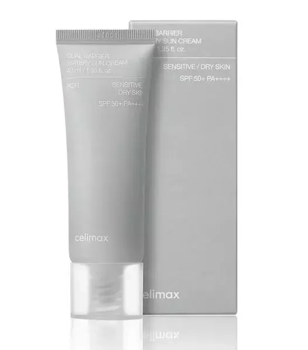 Celimax Dual Barrier Watery Sun Cream SPF50+PA++++  СПФ крем с комплексом церамидов