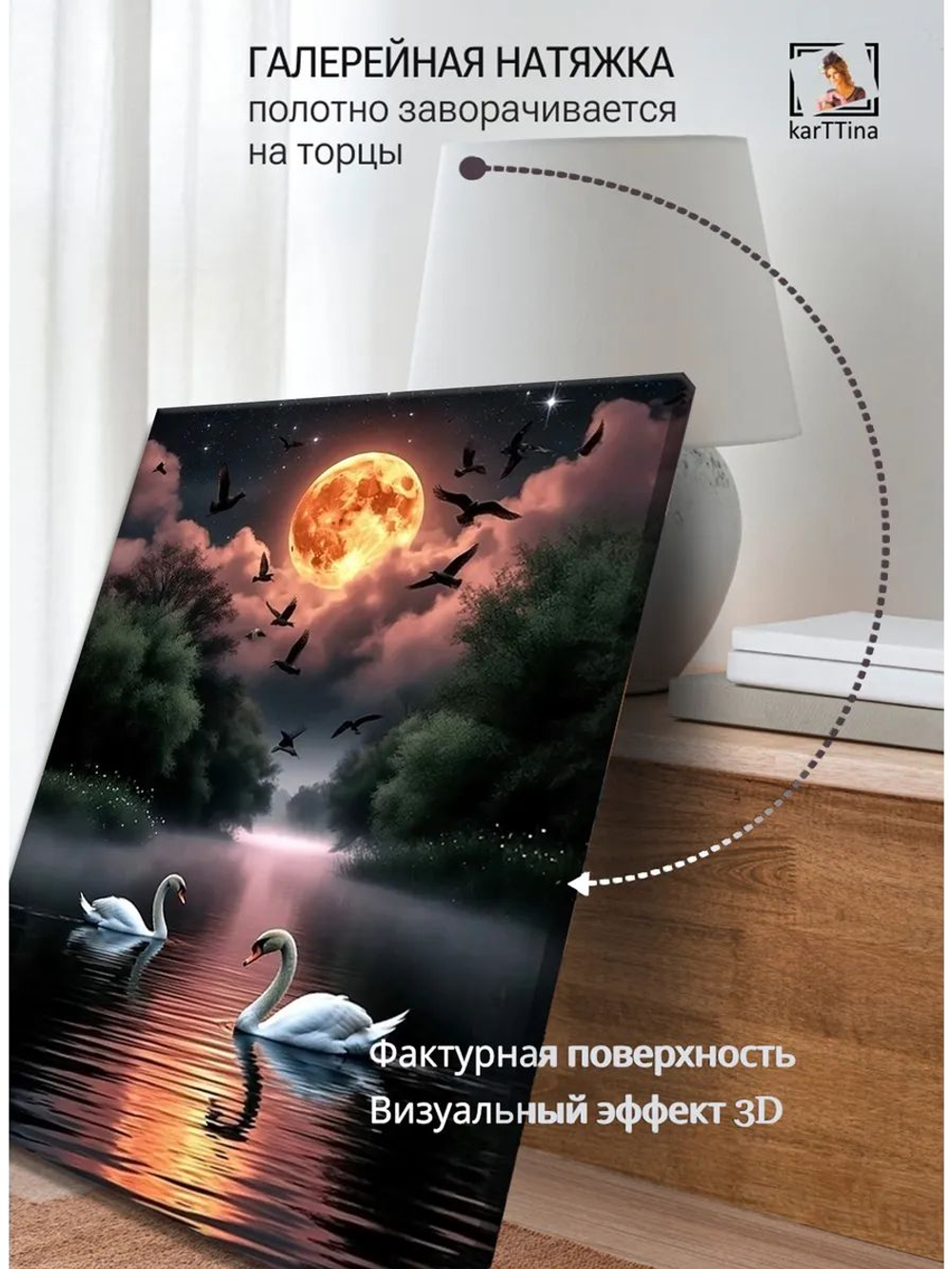 Картина Лунный вальс интерьерная 30х40см 1шт.