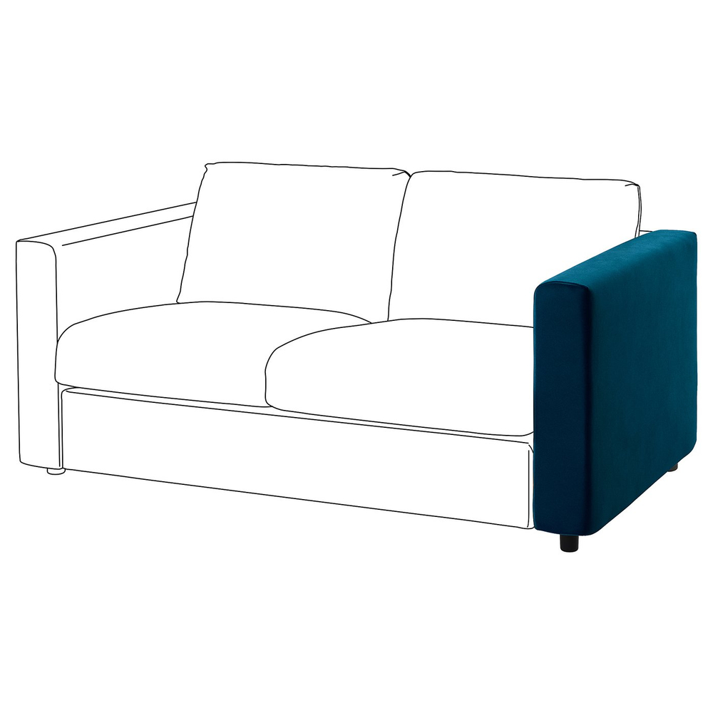 IKEA VIMLE  (ИКЕА ВИМЛЕ)  -  Чехол на подлокотник — Джупарп, тёмный сине-зелёный