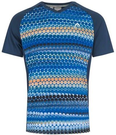 Мужская теннисная футболка Head Topspin T-Shirt - dark blue/print