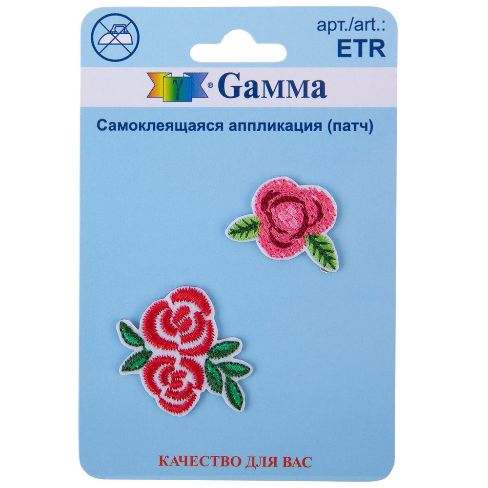 Аппликация термоклеевая Цветы 3.1х3.1 см, 2 шт, 01-113, Gamma ETR