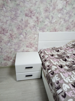 Кровать Йорк 160х200 без ламелей Белый/белый глянец