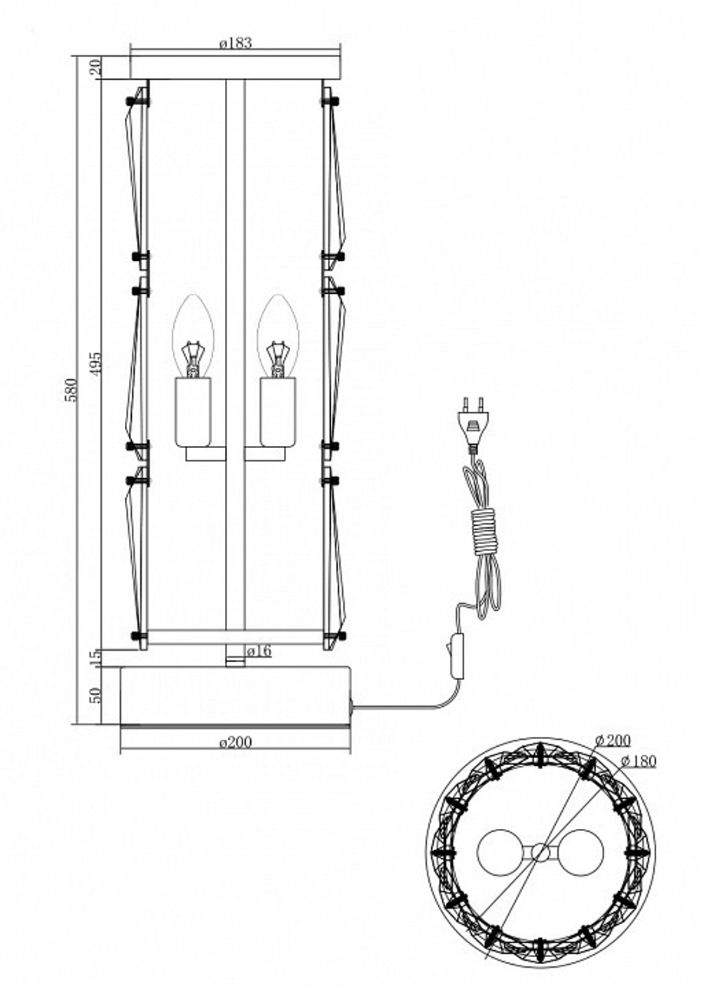 Настольная лампа декоративная Maytoni Puntes MOD043TL-02G