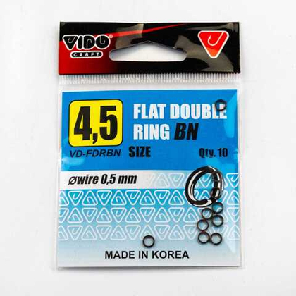 Кольцо заводное Vido Craft Flat Double Ring, Черный никель (10шт/уп)