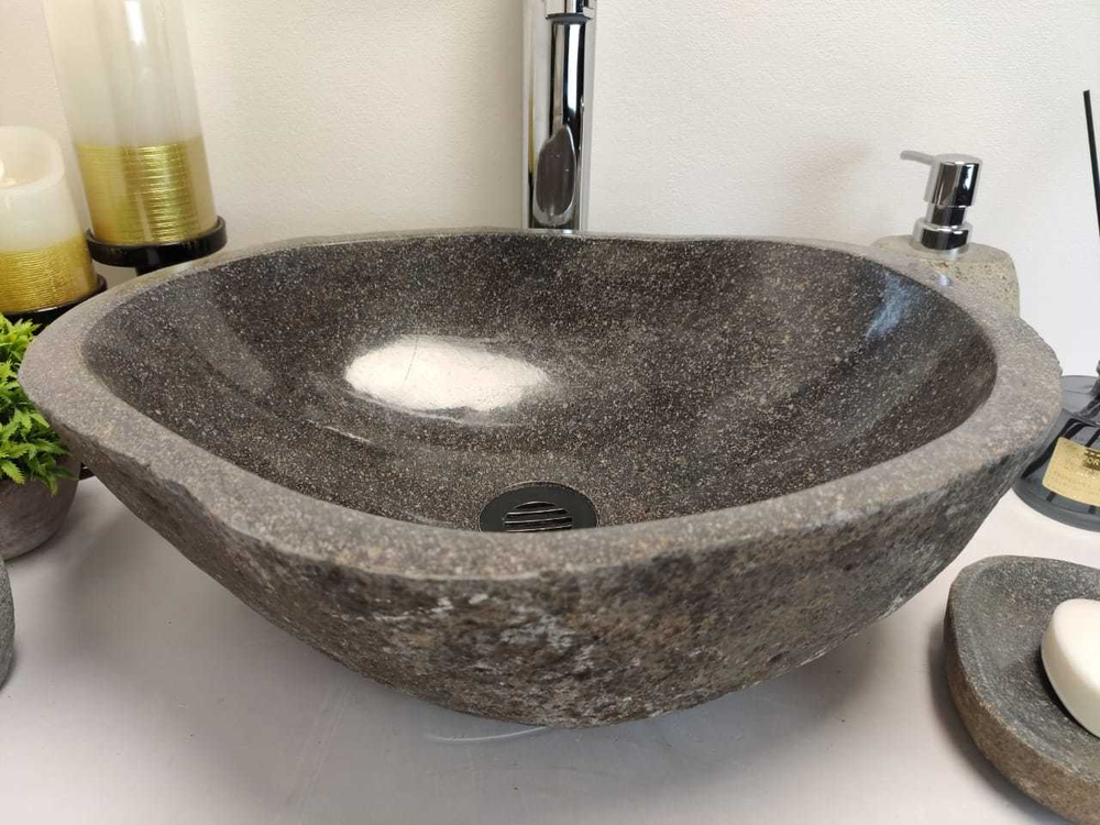 Раковина из речного камня RSM0643 43x36x15 см