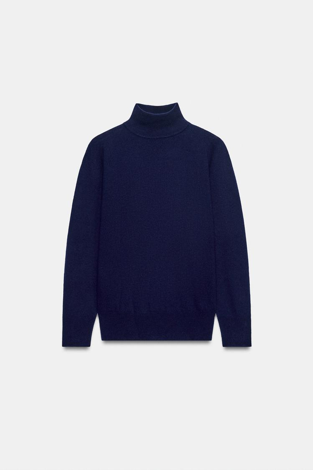 ZARA СВИТЕР ИЗ 100% ШЕРСТИ EXTRASOFT, МОРСКОЙ СИНИЙ