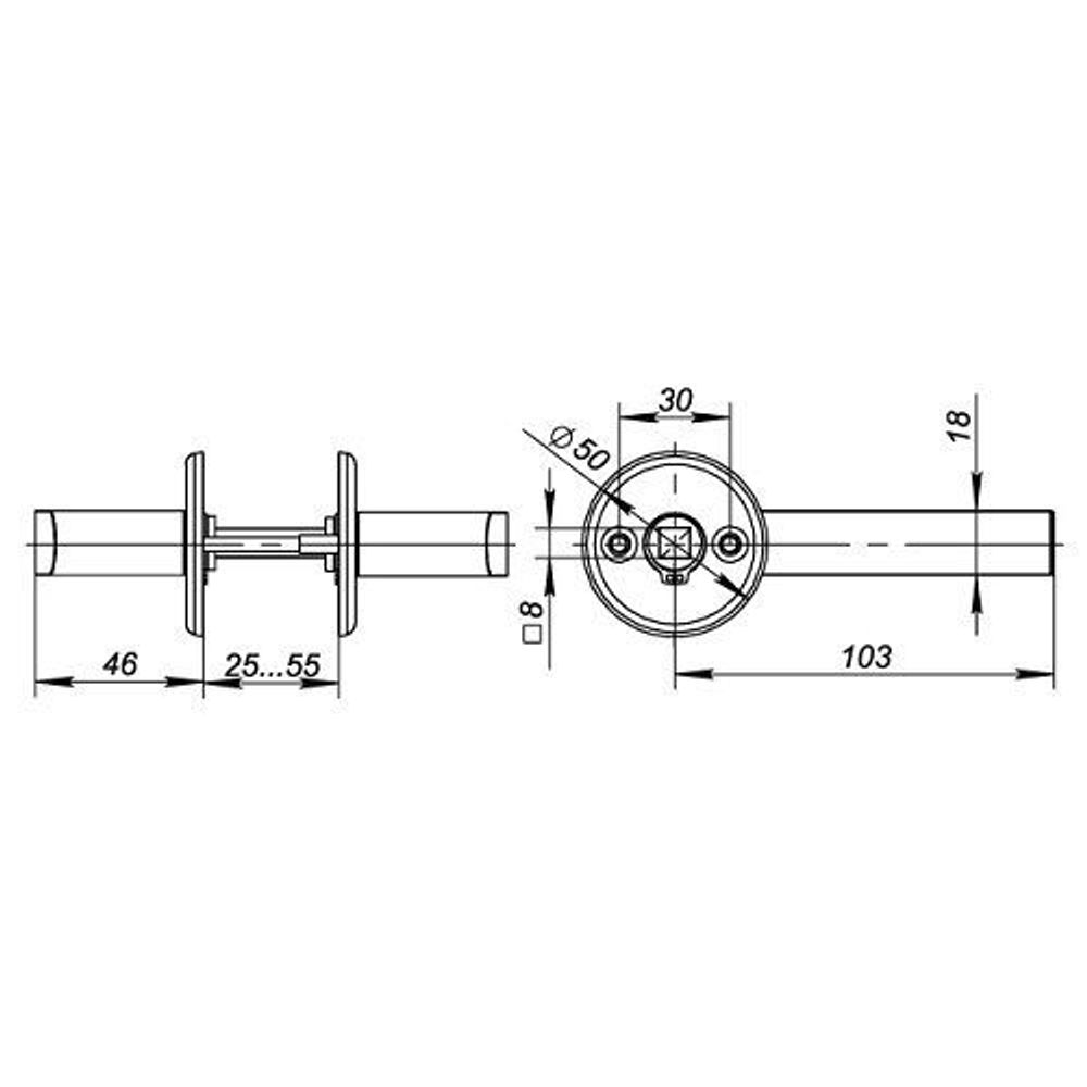 Ручка раздельная FUARO H-0661 GP золото /38695/