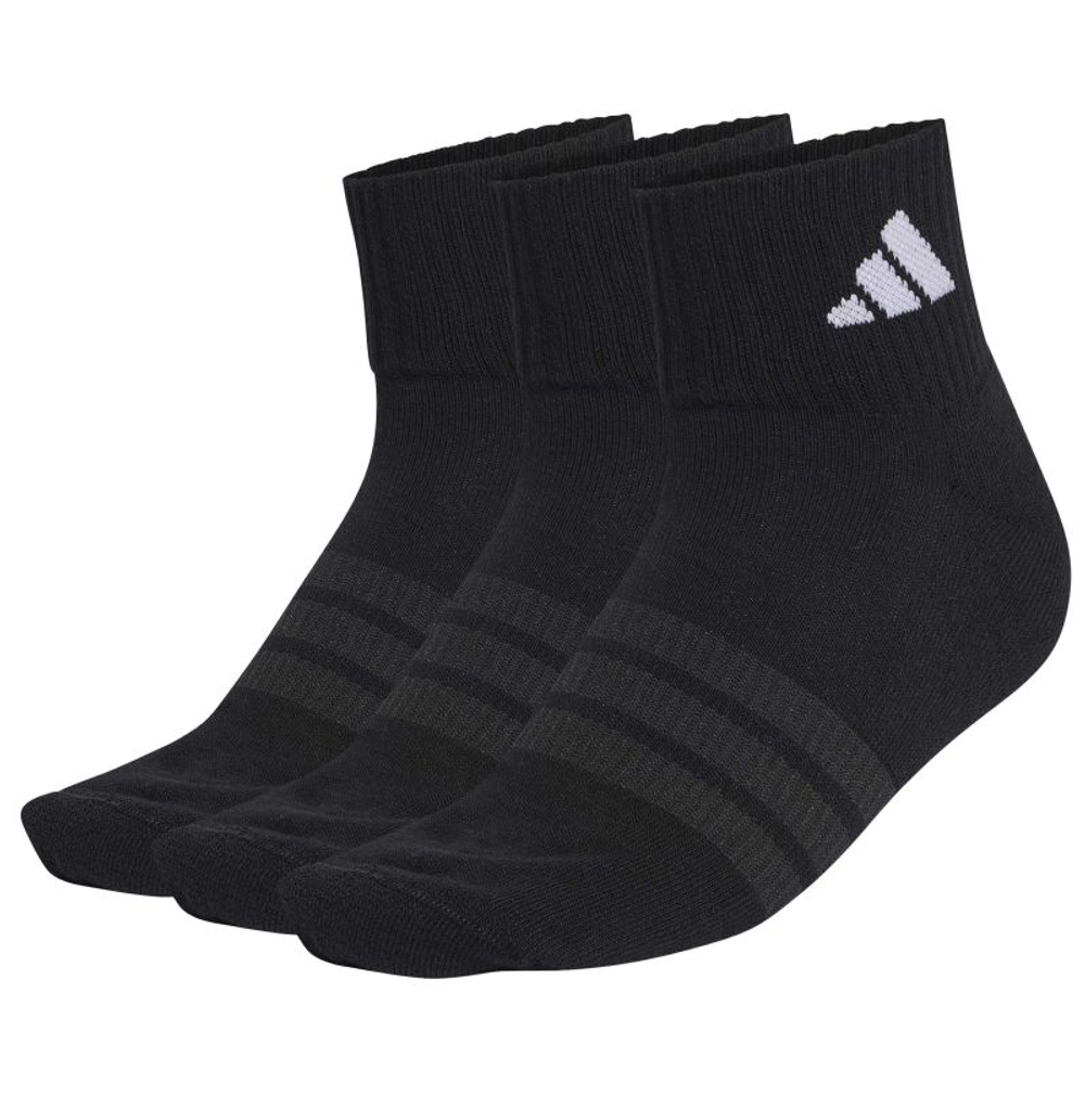Носки теннисные Adidas Cushioned Sportwear Ankle 3P - black/black/black