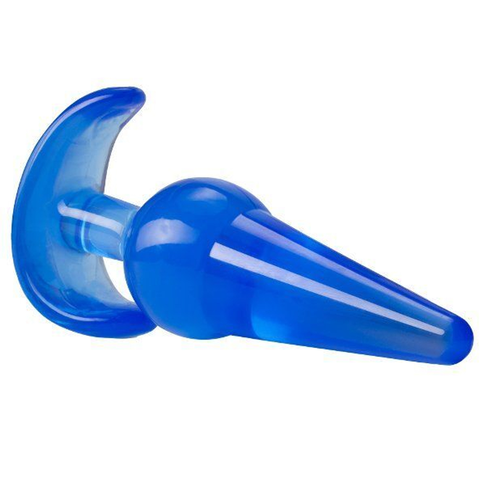 Синяя анальная пробка в форме якоря Large Anal Plug - 12,2 см. (Цвет: синий)