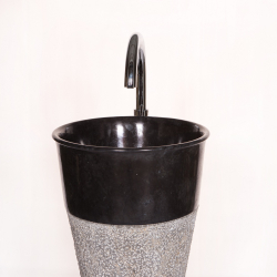 Раковина напольная из мрамора Pedestal Dandang Grey/Black MN-03218 (40*40*90 см)