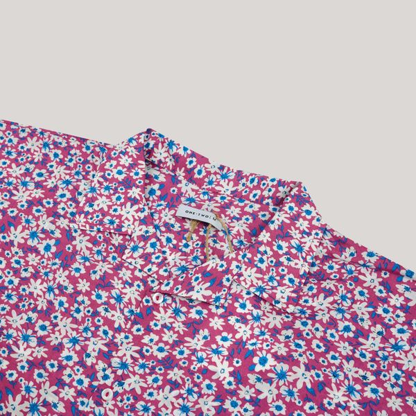 Рубашка Short Sleeve Floral Print #7 розовато-лиловая - фото 2