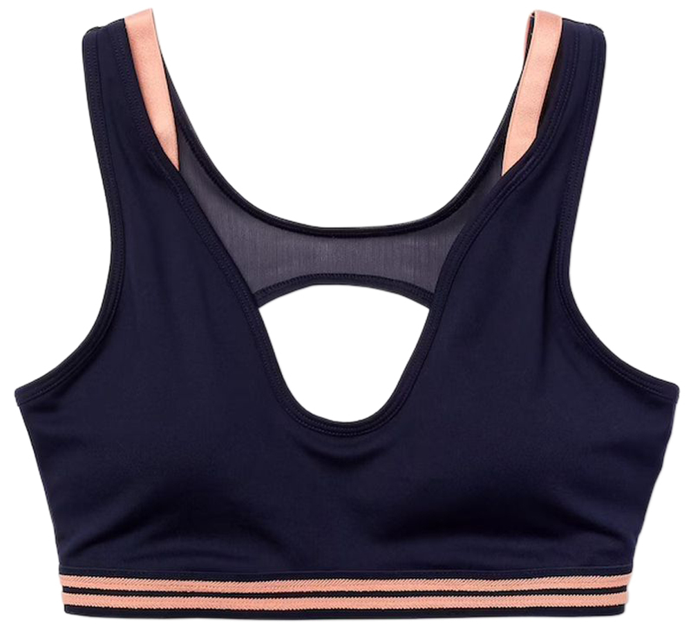 ТОП теннисный Lacoste Contrast Accents And Cut-Outs Sports Bra - navy blue/pink/navy blue