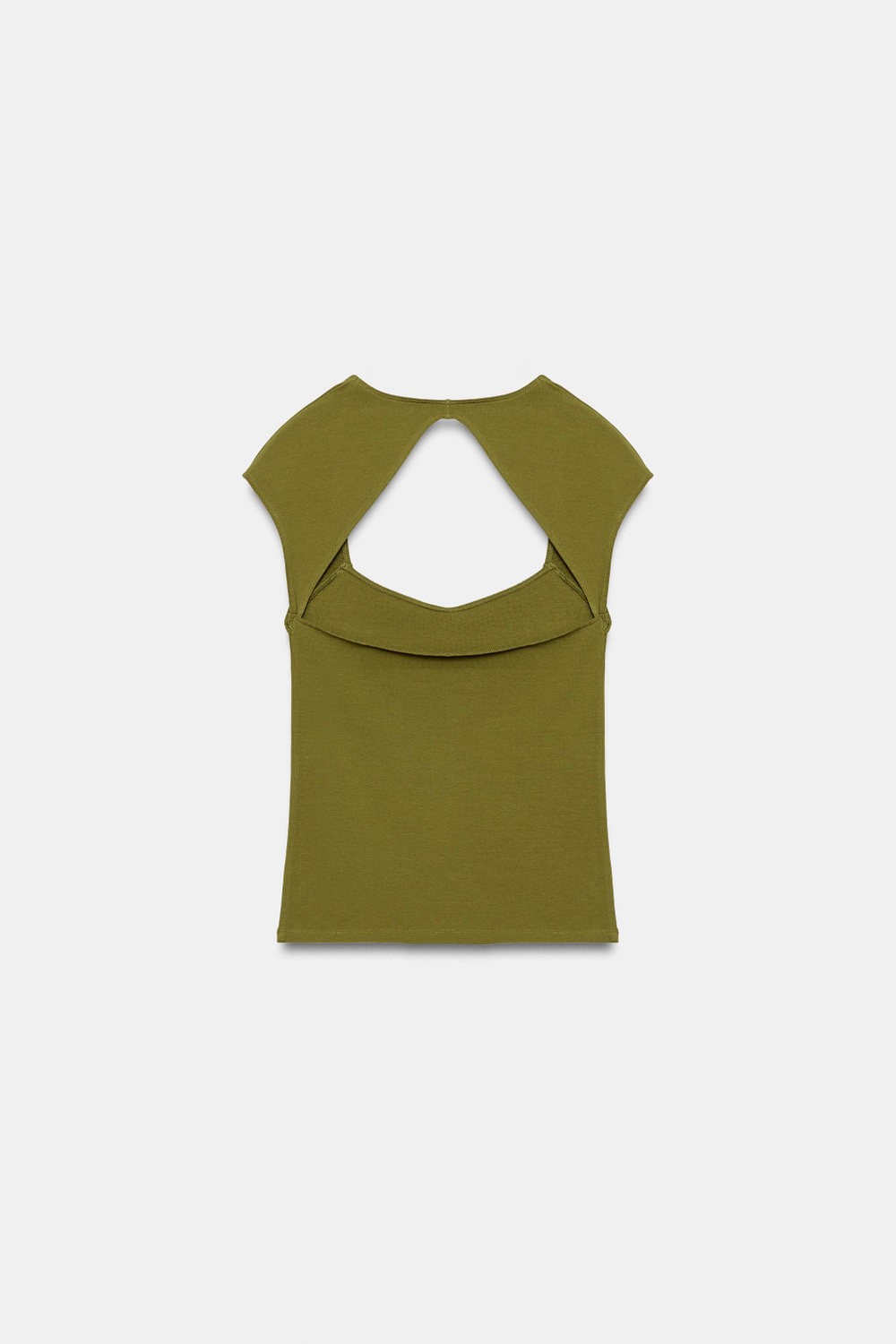 ZARA ТОП С ВЫРЕЗОМ НА СПИНЕ, ОЛИВКОВЫЙ