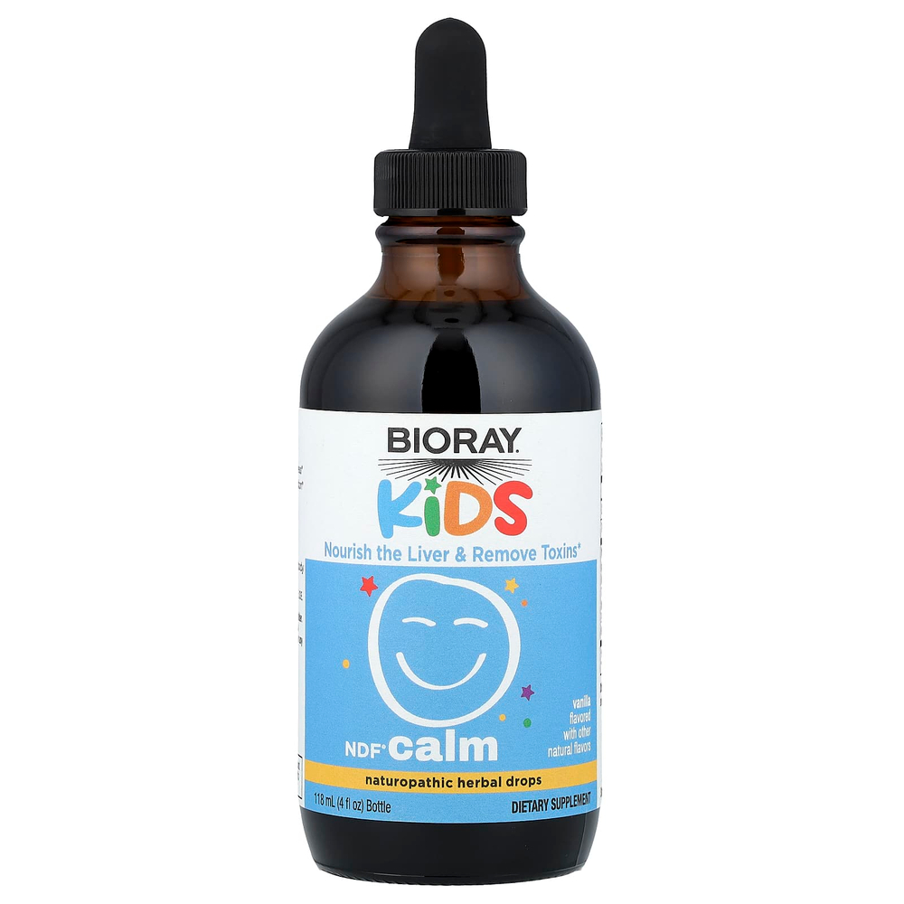 Bioray, Kids, NDF® Calm, детская успокоительная добавка, со вкусом ванили, 118 мл (4 жидк. унции)