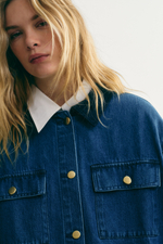 Джинсовая куртка с вельветовым воротником - H&M