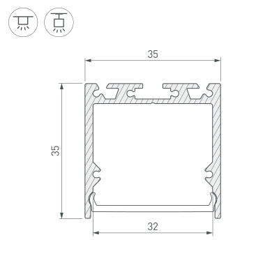 Профиль SL-LINE-3535-3000 BLACK (Arlight, Алюминий)
