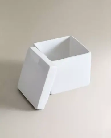 ZARA HOME ФАЯНСОВАЯ БАНКА ДЛЯ ХРАНЕНИЯ, БЕЛЫЙ