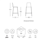 Стул барный пластиковый Scab Design Alice Barstool, лен