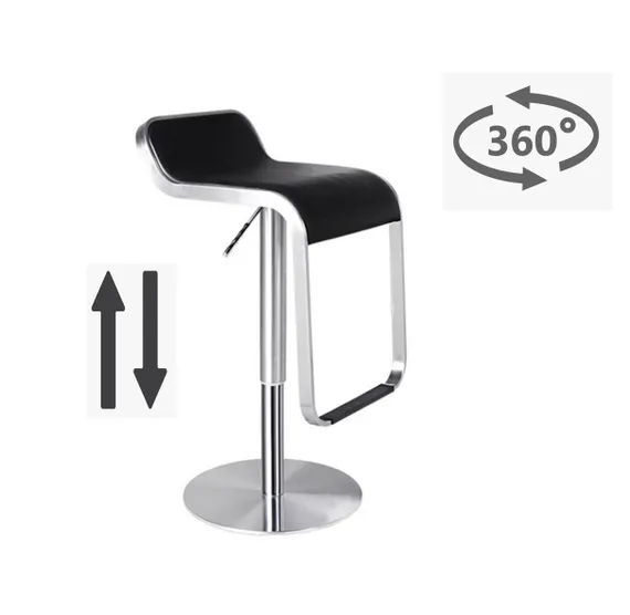 Регулируемый барный стул Lem, 69-80 см, черная кожа