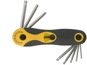 Набор ключей FIT Torx CRV, хромованадиевый сплав, складные, 8 штук