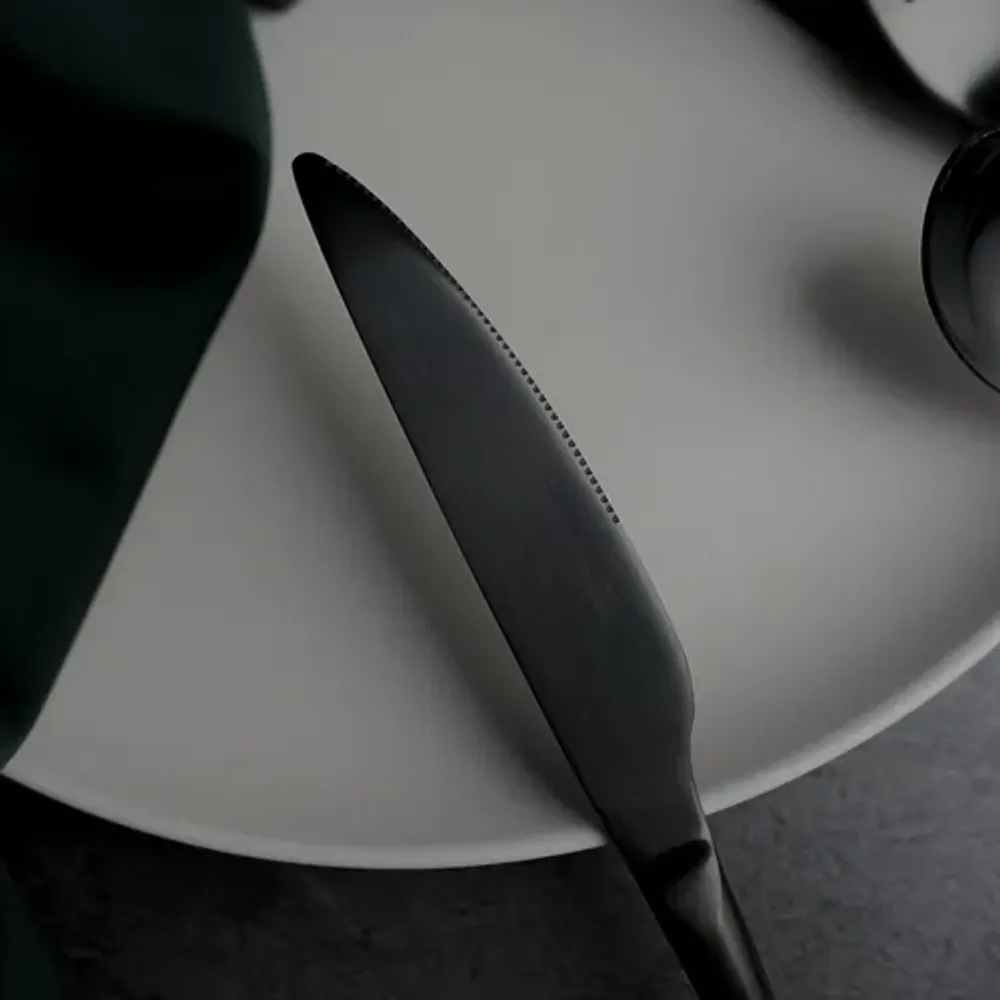 Нож столовый 23,5 см матовый черный цвет PVD Alessi-Black P.L. [12]